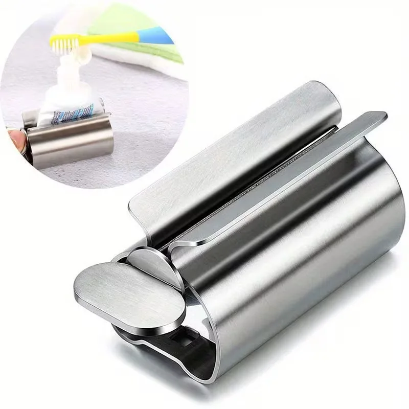 Bathroom Accessories Toothpaste Squeezer Tube Roller Stainless Steel Wringer Roller Rotate Dispenser for Ointments Cosmetics