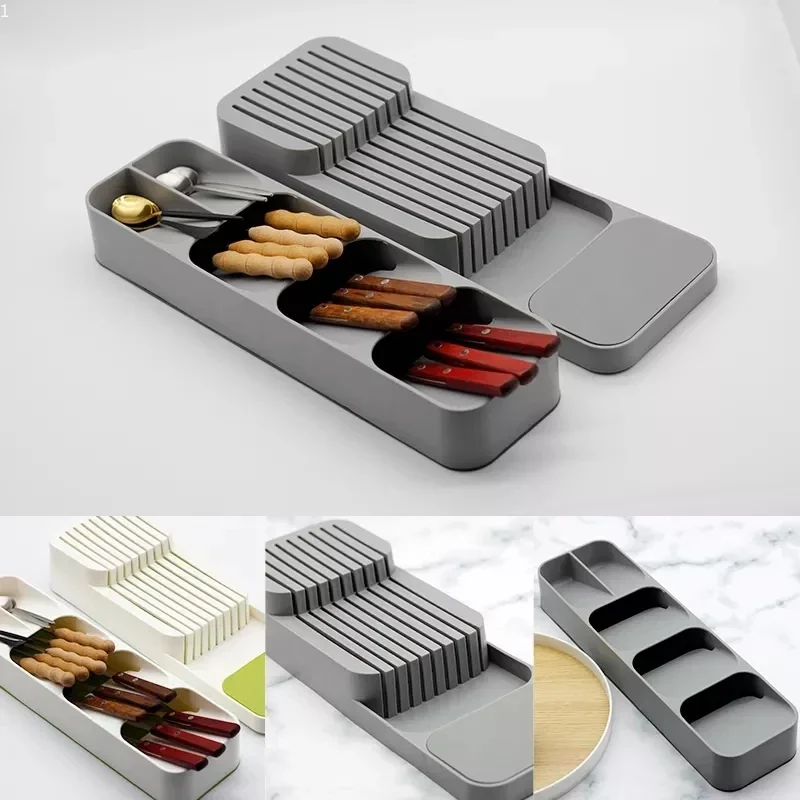 Spoon Storage Box Cutlery Tray Knife Holder Knife and Fork Storage Box Tableware Organizer Plateau Knife Block Holder Kitchen