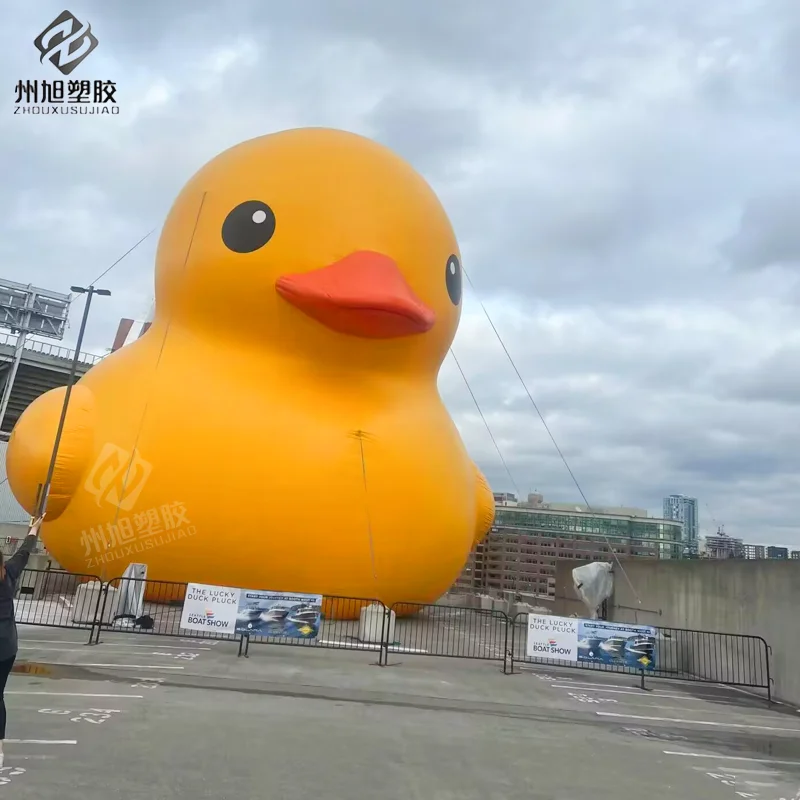 Modelo de aire de pato amarillo inflable gigante personalizado, adecuado para accesorios decorativos en eventos temáticos de centros comerciales al aire libre