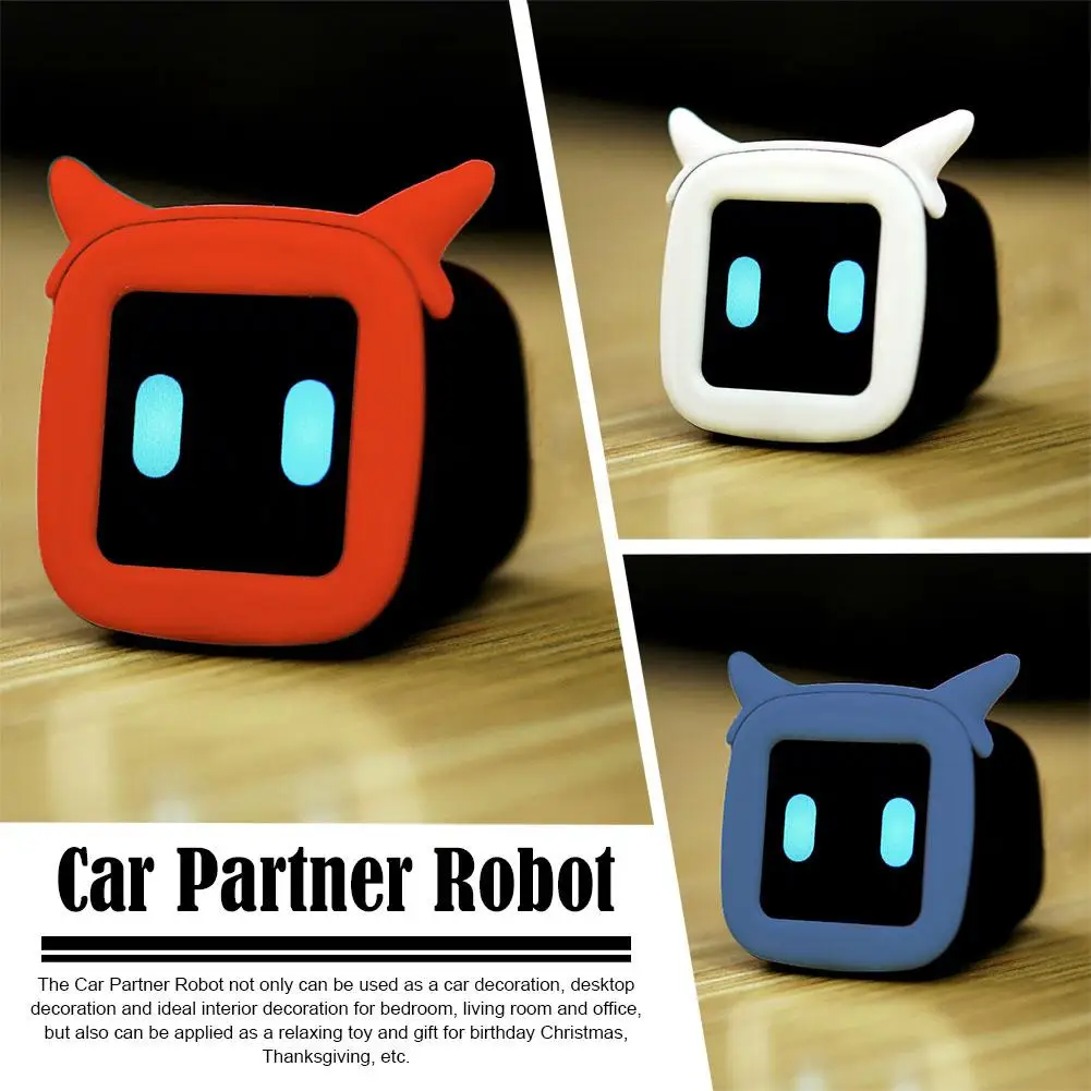 Car Companion Mood Intelligent Robot Cute Cartoon Creative Helmet Mood Doll Central Control Auto Interior Accessories Decoration