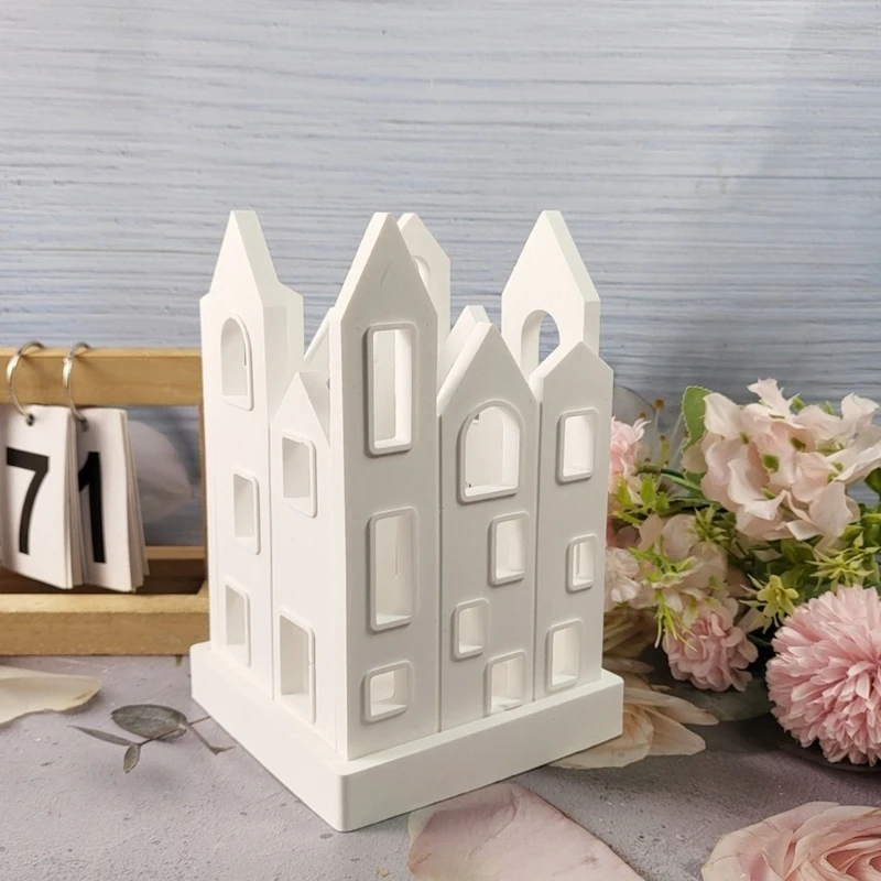 Sturdy Silicone Mold for Making Plaster House Adds Romance Designs 97QE