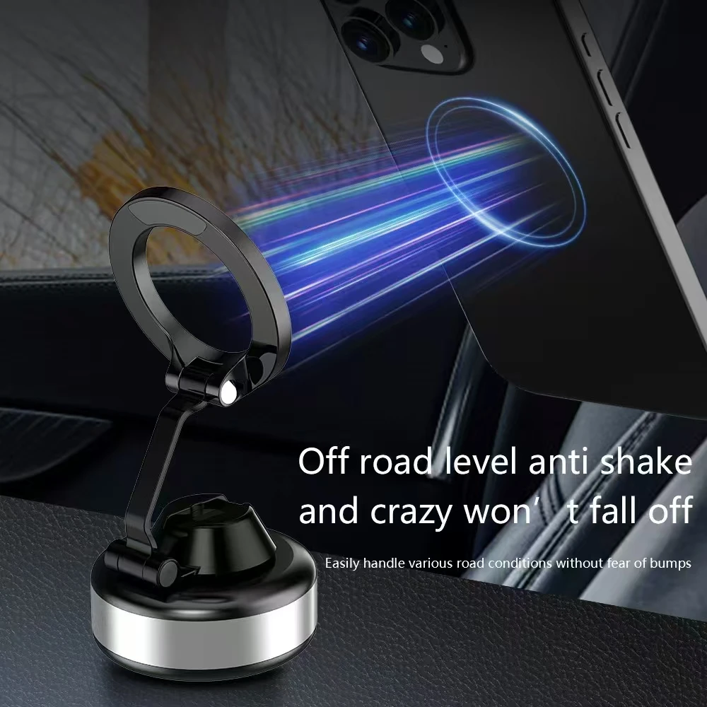 Magnetic Phone Holder with 360°Rotation - Universal Foldable Car Desk Mount Vacuum Adsorption for Apple Android Smartphones