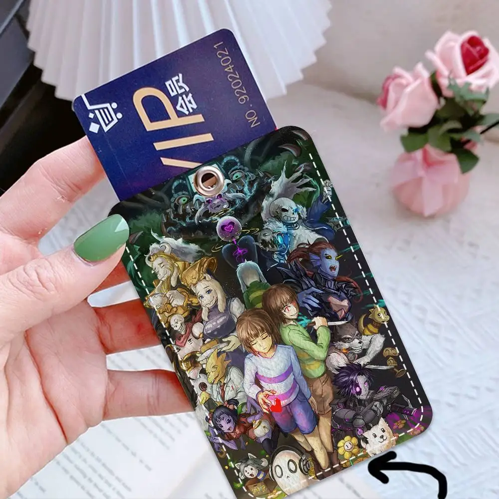 Funny Undertale Badge Holder Keychain For Bank Business Work Card Holder Student Card Protective Case Bus Card