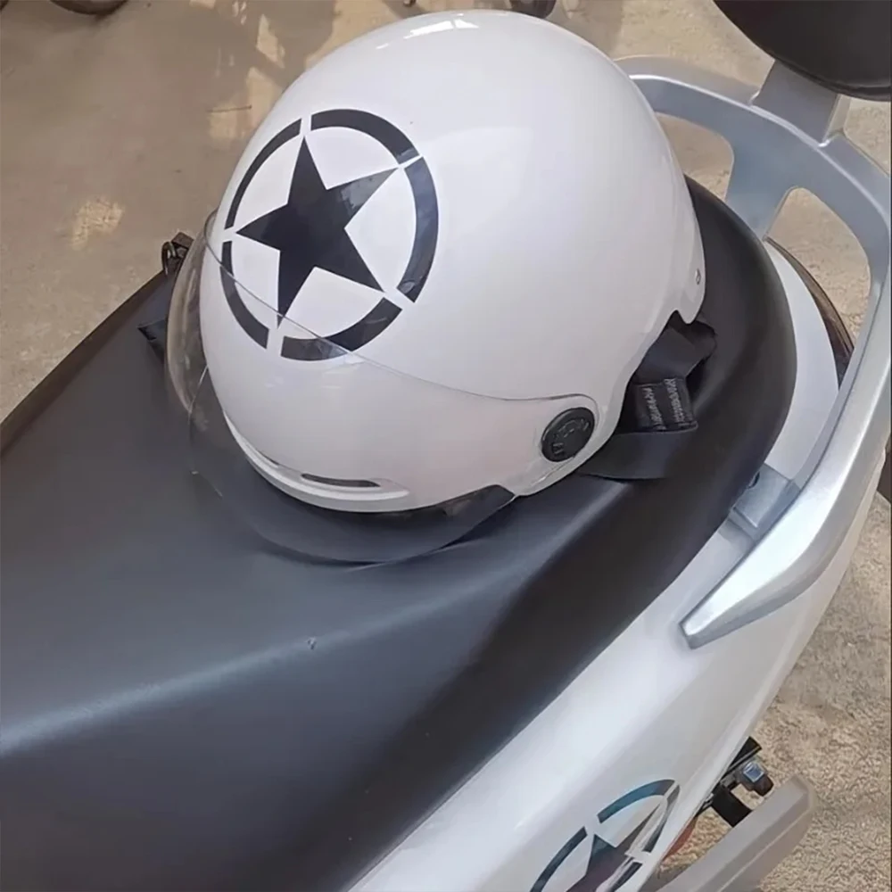 1Pc Leger Vijf-Puntige Ster Refit Stickers Motorfiets Stickers Voor Brandstoftank Spatbord Waterdichte Race Helm Creatieve Auto Stickers