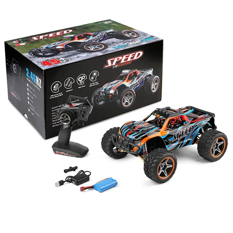 Wltoys 104009 1/10 2.4G 4WD Brushed RC Car High Speed Vehicle Models Toy 45km/h Truck Kids Toys Off Road Remote Control VS 10428