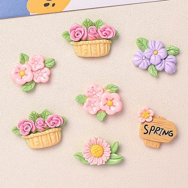 

Pink Sakura Resin Flowers Cabochon 20pcs Resin Flatbacks for DIY Jewelry Making Wholesale Scrapbook Decoration Accessory