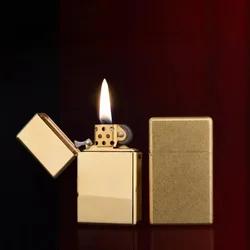 ZORRO 538 narrow machine small square head thickened brass fuel lighter grinding wheel ignition men's gift