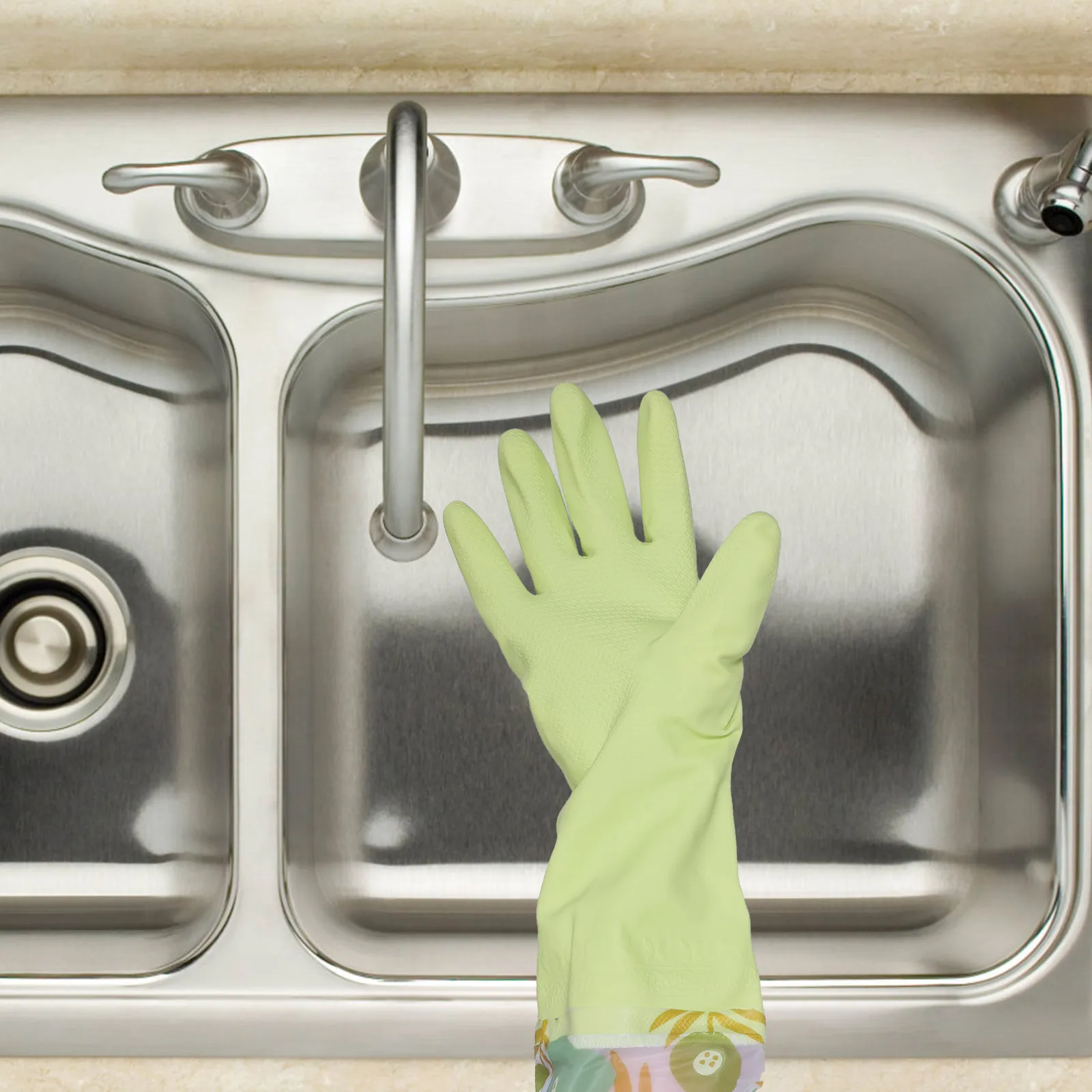 

1Pair Waterproof Heavy Duty Kitchen Gloves Reusable Extended Length Dishwashing Gloves for Household Cleaning Gardening Pet Care