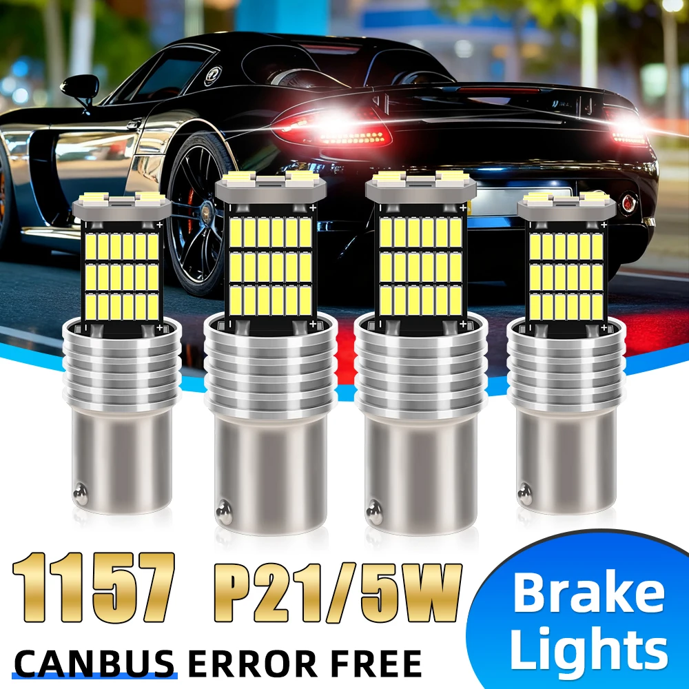 

2 шт. светодиодные указатели поворота 6000K белый 1157 BAY15D P21/5W светодиодный стоп-сигнал Blub 12 В маленькие фонари 45 шт. чип Canbus без ошибок