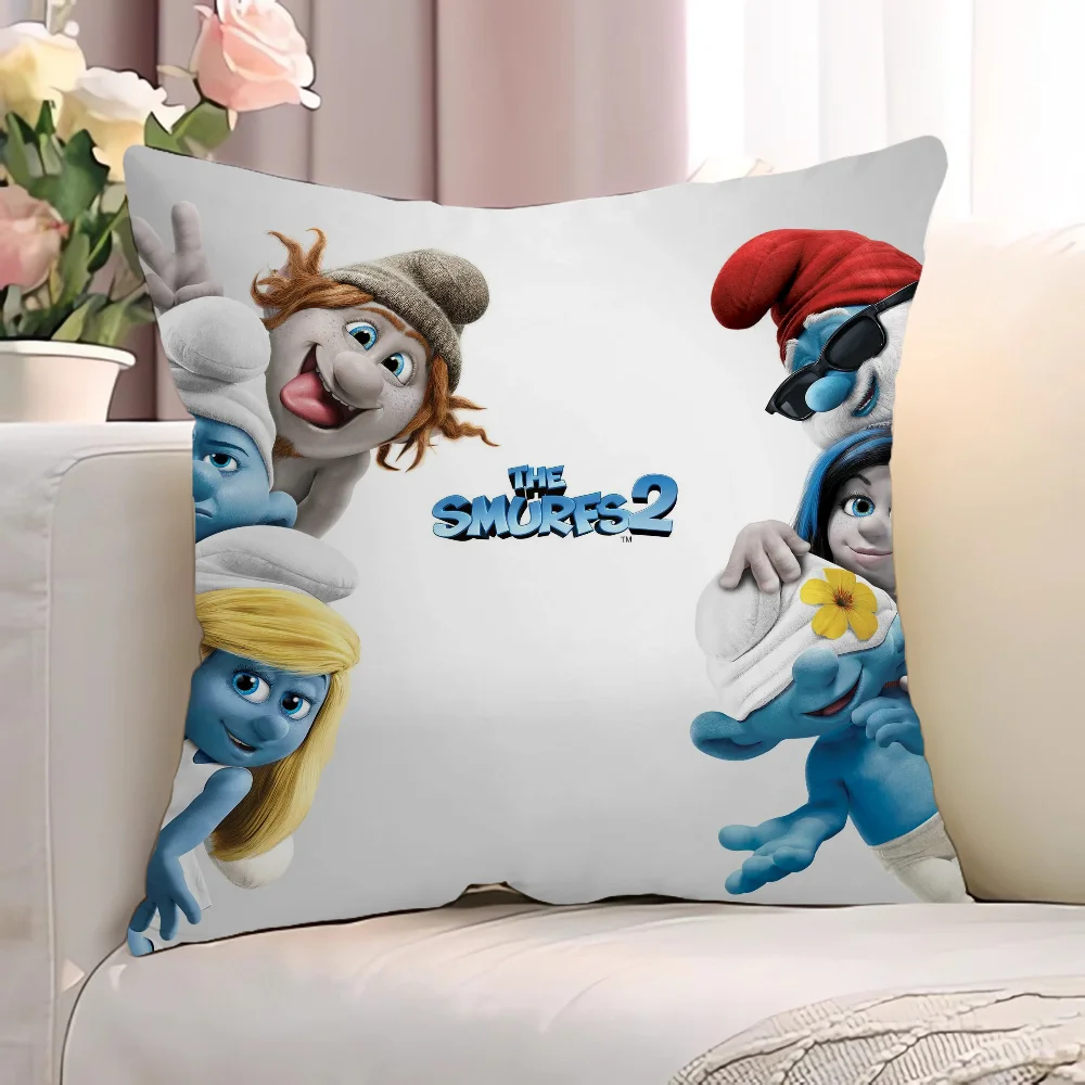 T-The SmurfsS Decorative Pillows for Sofa Short Plush Pillow Cover Pillowcase Cushion Covers 45x45 Pillowcases 40x40 Cushions