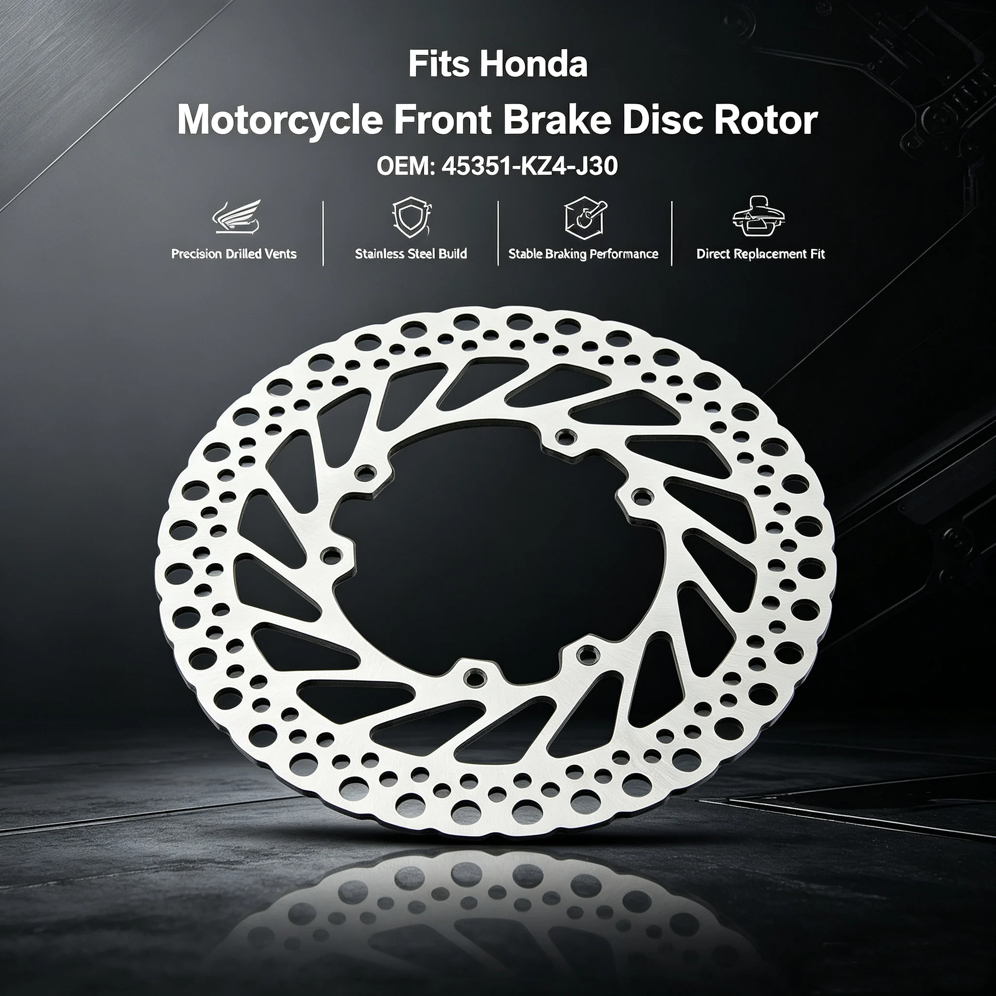 Motorcycle Front Brake Disc For Honda CR125 RS/RT/RV/RW CR250 CRE F 250 R CRF250 CRF450 CR500 RS/RT/RV CRE F500 X 45351-KZ4-J30