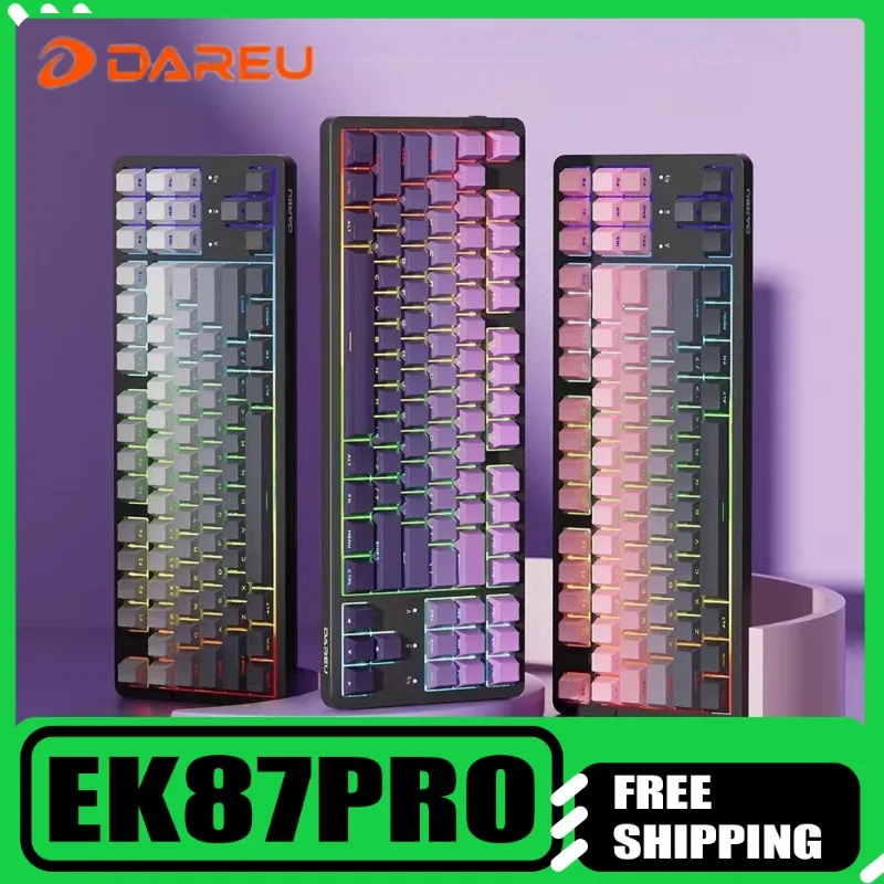 

Механическая клавиатура DAREU EK87PRO, 3-режимная беспроводная прокладка, новая керамическая клавиатура по индивидуальному заказу, механическая клавиатура, подарок