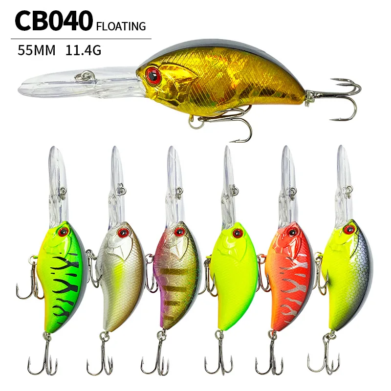 55MM 11.4G Crankbait Fishing Lures Floating Pesca Jerkbait Pike Isca Artificial Bait Sea Bass Pike Swimbait Fishing Accessories