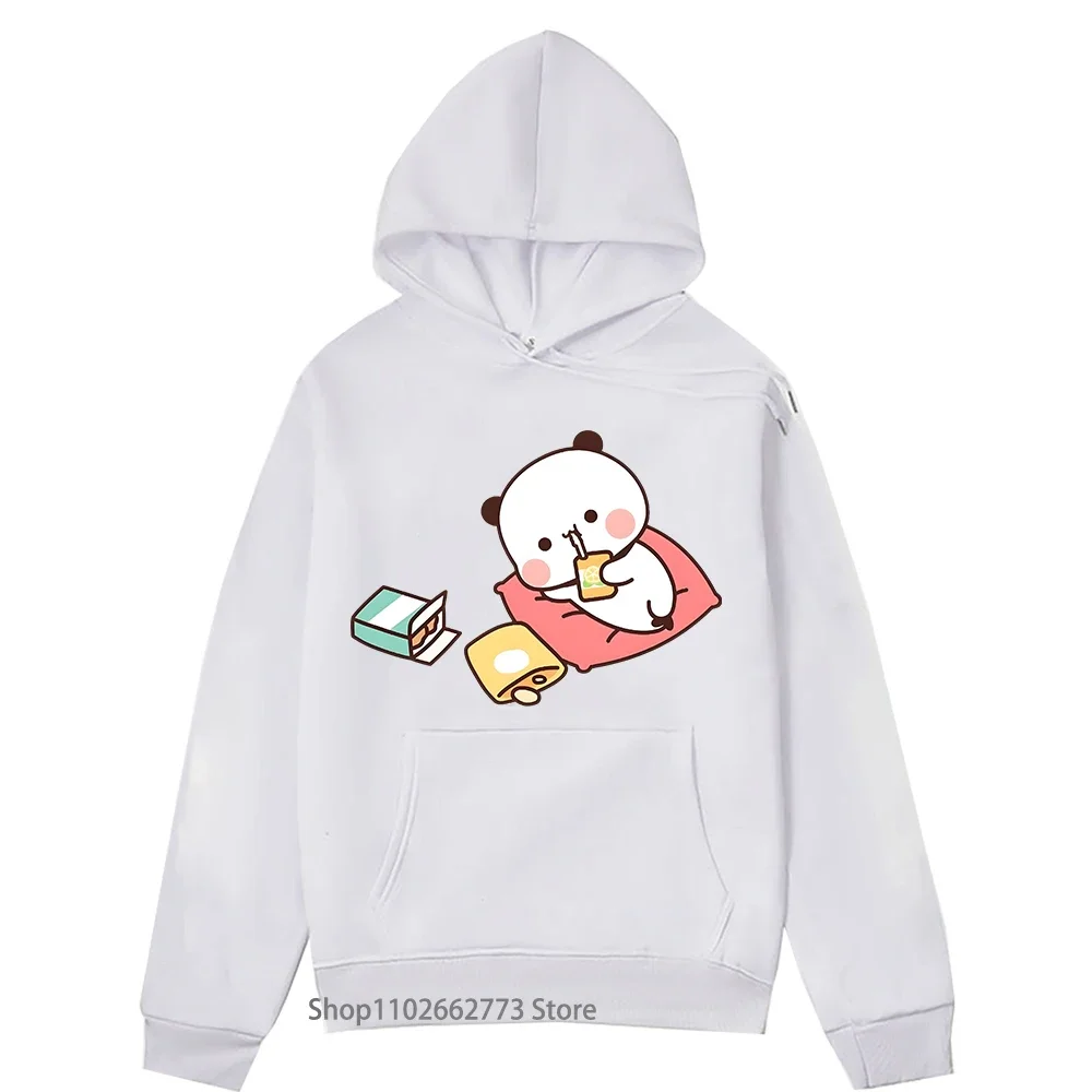 

Bubu's Weight Loss Stories Graphic Hoodies for Women Cute Bubu Is Eating Junk Food Very Much All Day Print Sweatshirt Men Tops