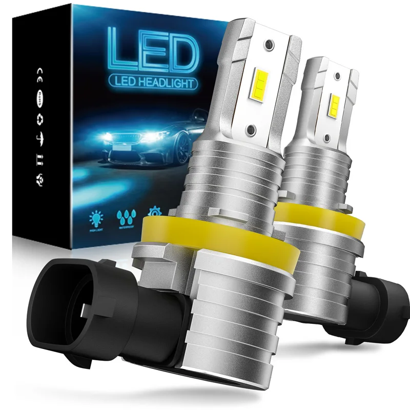 KAFOLEE-Luz LED de 12000LM para coche, lámpara de haz alto/bajo superbrillante sin ventilador, CSP, 2 piezas, 12V, 60W, H7, H11, H8, H9, 9005, HB3,