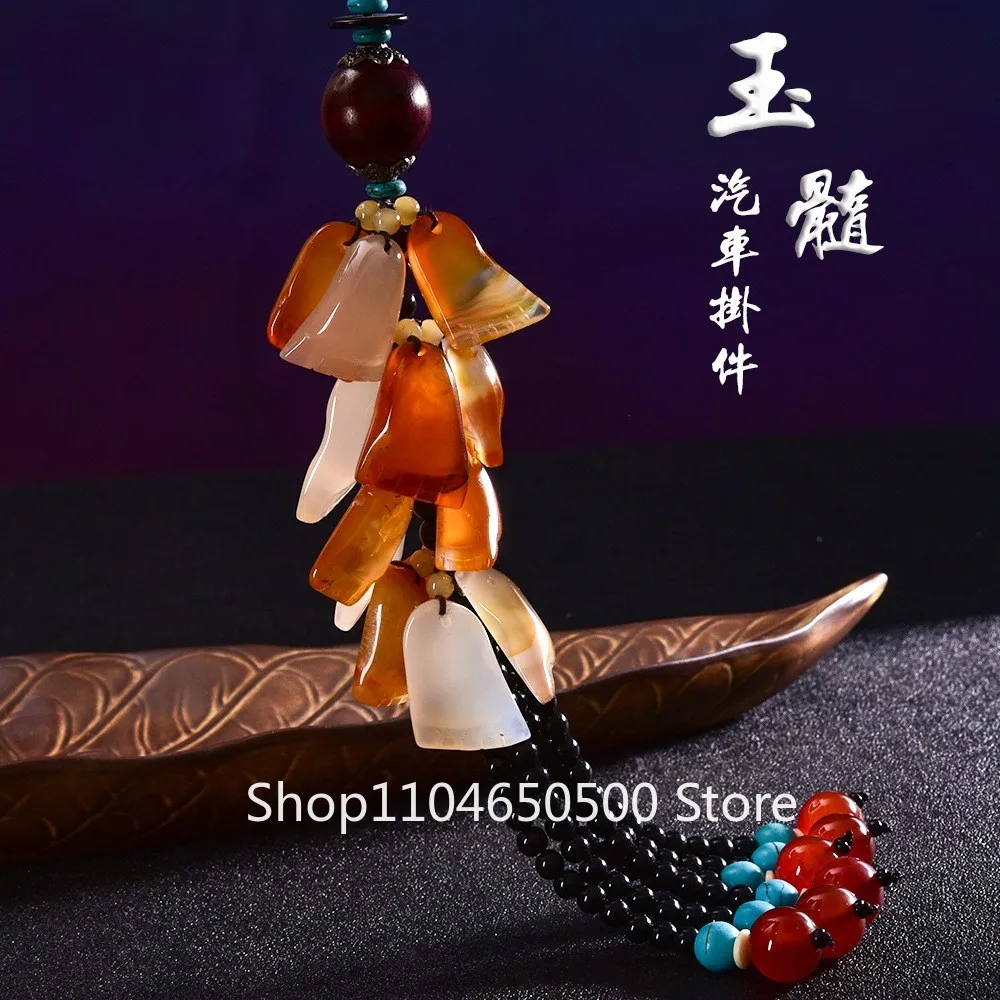 

Contentment Jade Car Charm Big Foot Pendant Rearview Mirror Hanging Decor