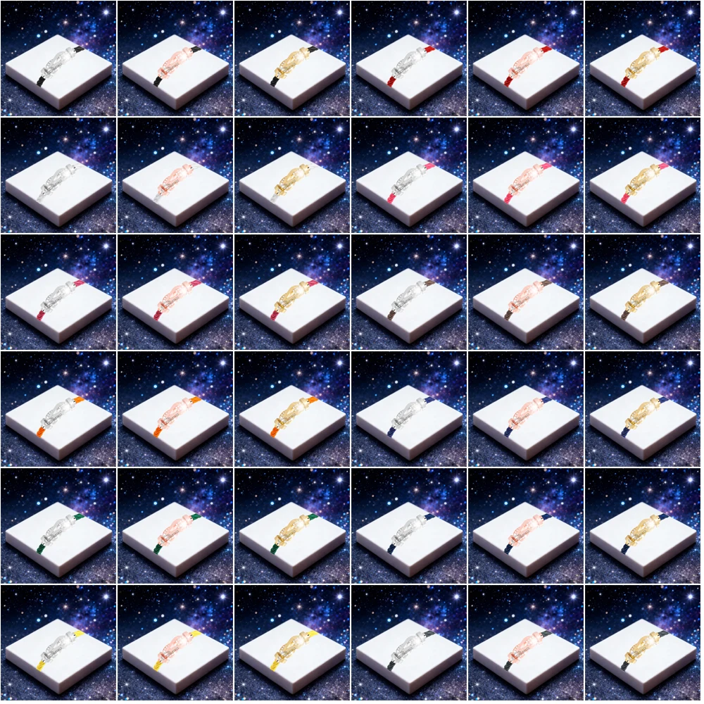 

KUXM New 925 Silver black Nylon Half Zircon L Size Eight Character Bracelet Female Daily Party Gifts Luxurious Couple Jewelry