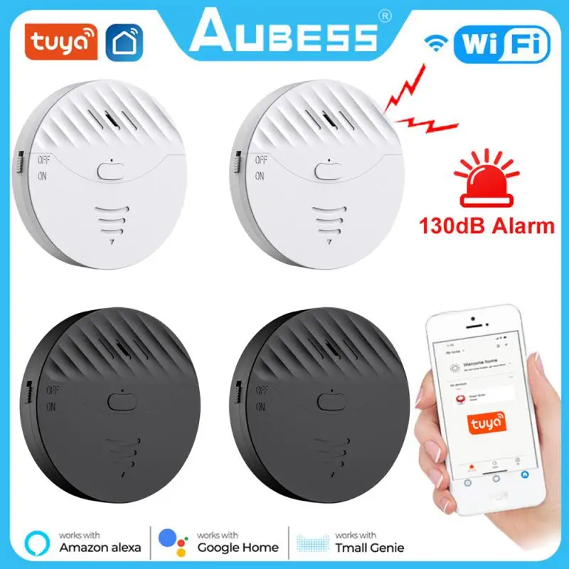 Tuya WiFi Smart Door Sensor Alarm Wireless Vibration Detector Smart Life APP Control Window Glass Break Anti Theft Sensor 130dB