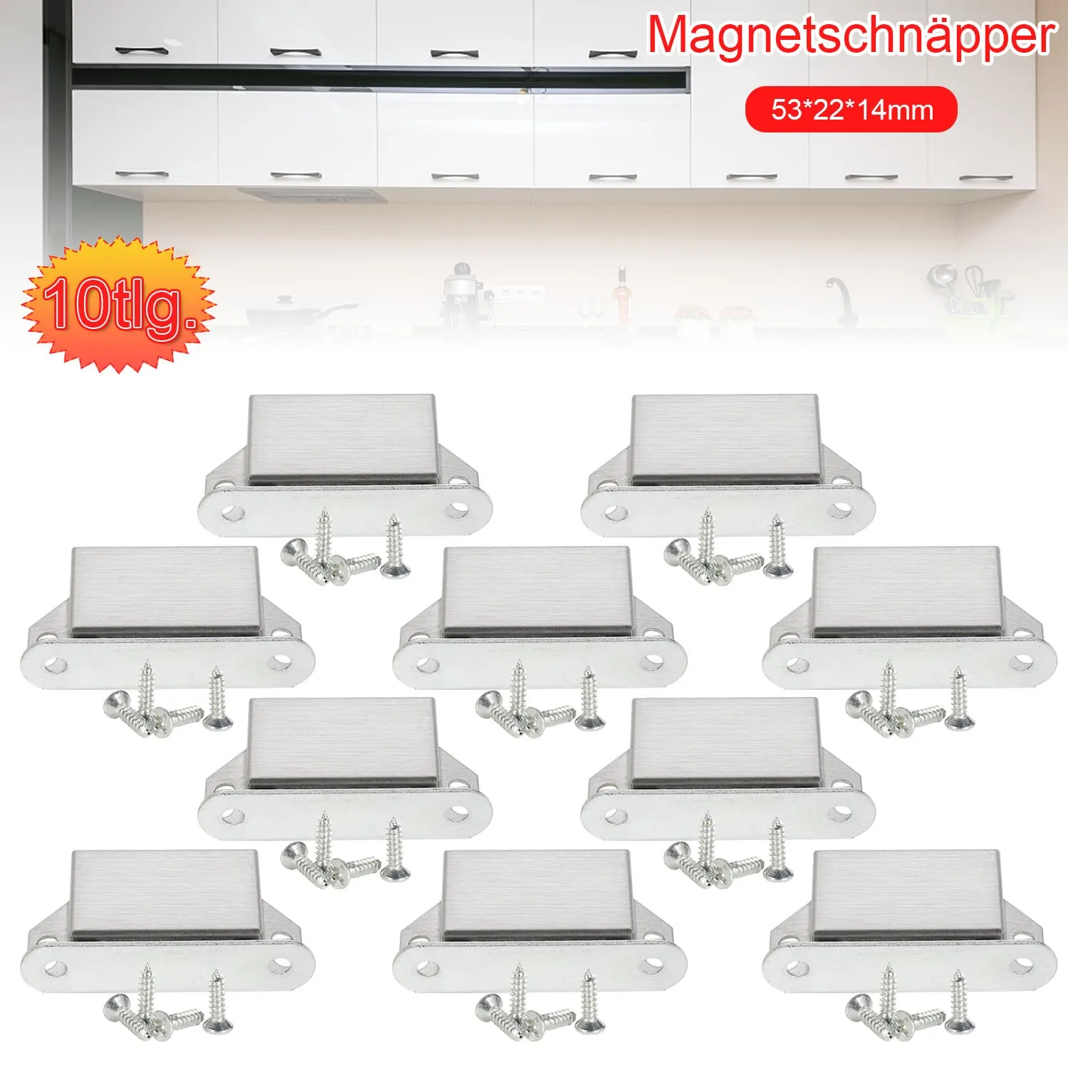 10pcs Extremely Strong Magnetic Snapper Door Magnet Furniture Magnet 12KG Cupboard Bathroom Kitchen Doors With Screws Set