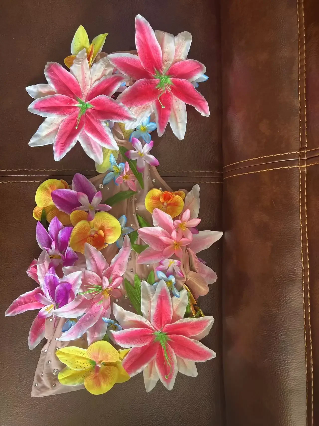 

Transparent Flowers Dress Party Prom Birthday Wedding Party Dress Nightclub Rhinestones Show Stage Wear