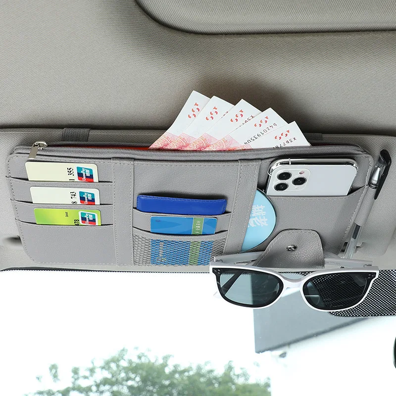 Car Sun Visor Organizer Car Visor Sunglasses Holder for Trucks Interior Car Accessories Visor Organizer for Interior Accessories