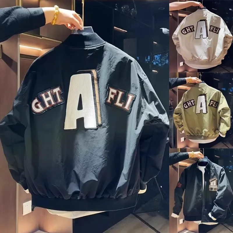 

Мужская модная уличная одежда American Sle Baseball Jaet, весенне-осеннее студенческое пальто с вышивкой букв Faion ort Coat Jaet