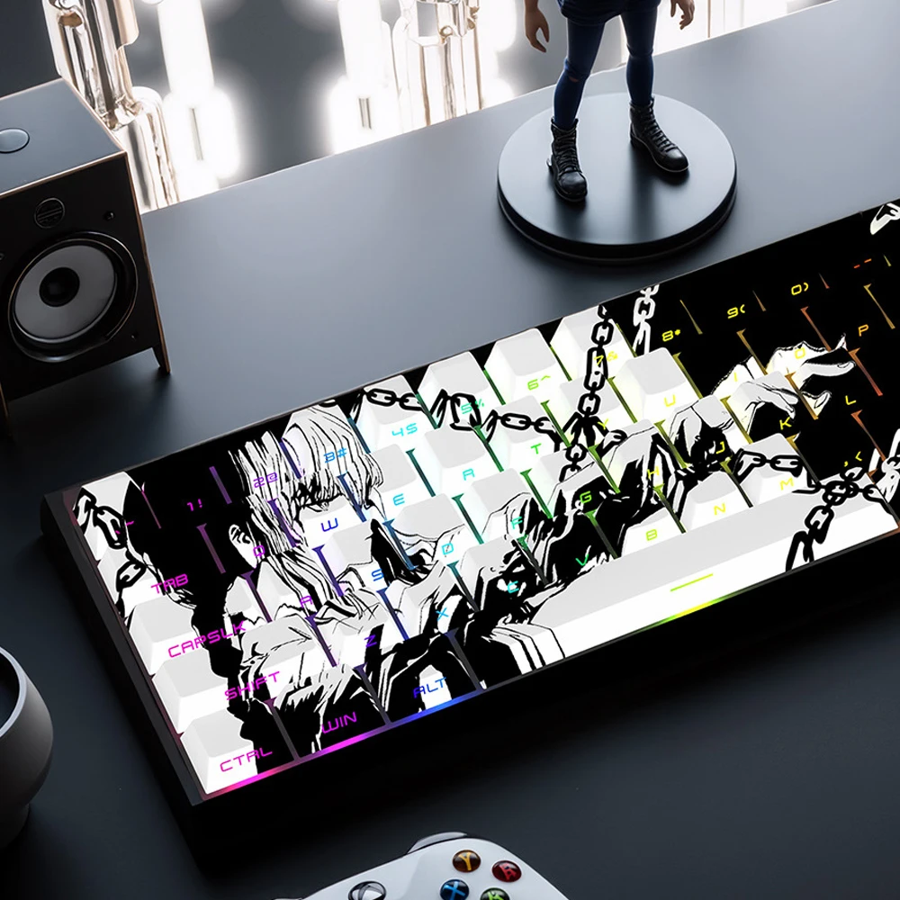 

Chain Anime Side Printed Shine Through Keycaps 129 Key 5 Sides Dye Sub PBT Keycap Cherry Profile for MX Switches Gaming keyboard