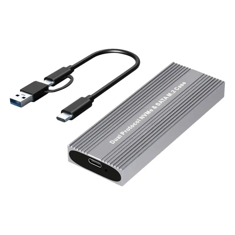 For NGFF/SATA M2 SSD Reader Double Protocol M.2 NVMe To USB Adapter 10Gbps External M.2 Case Converter High-Speed M.2 Hard Drive