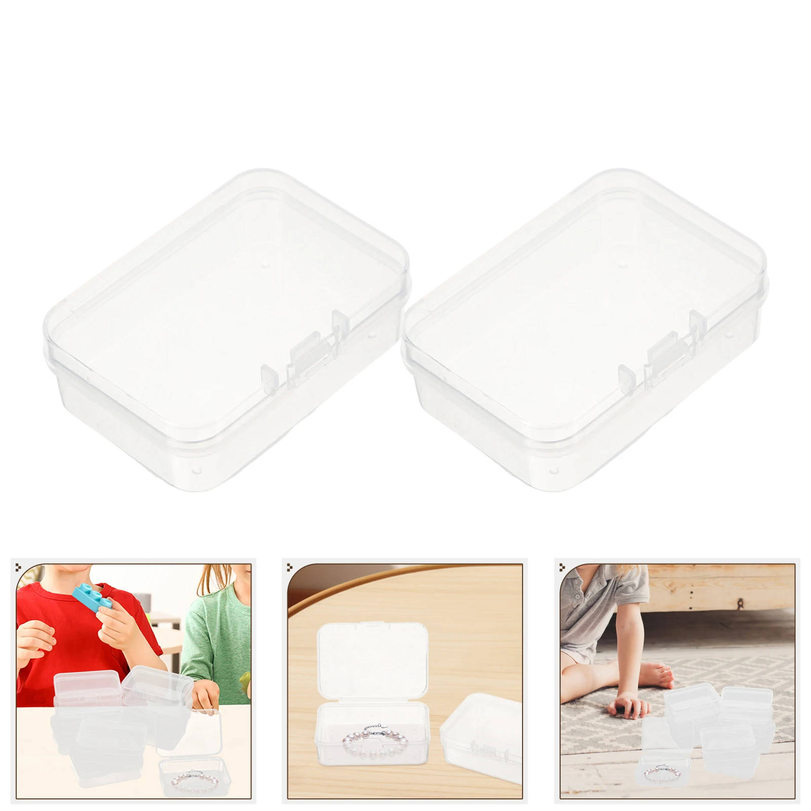 

10pcs Clear Plastic Small Storage Boxes For Beads Jewelry Screws Transparent Mini Containers Organizer Boxes Home Office