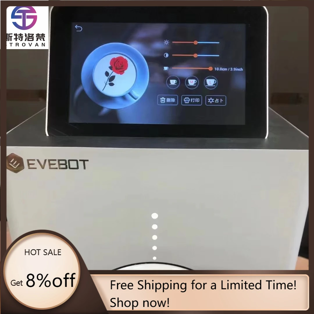 STLF JW Selfie Art Coffee ثلاثية الأبعاد لاتيه آلة طباعة المواد الغذائية مسطحة XP600 شاشة تعمل باللمس متعدد الألوان الصالحة للأكل الحبر منزل جديد/تجاري الولايات المتحدة