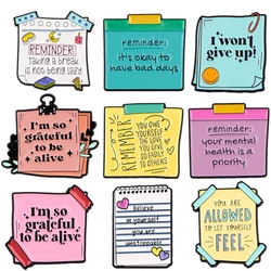Encourage Sentences Quotation Accessories Lapel Pins for Backpacks Briefcase Badges Badges on Backpack New Year Gift