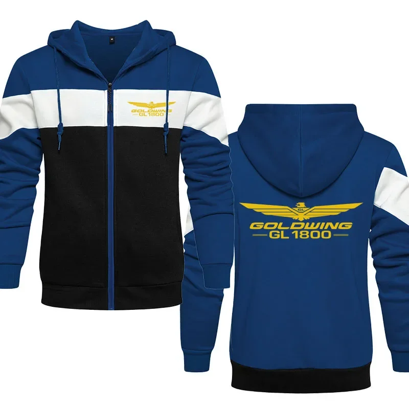 

2024 hip hop star style Men's hoodie Goldwing GL1800 print Men's zipper sweatshirt High-end men's racing motorcycle hoodie