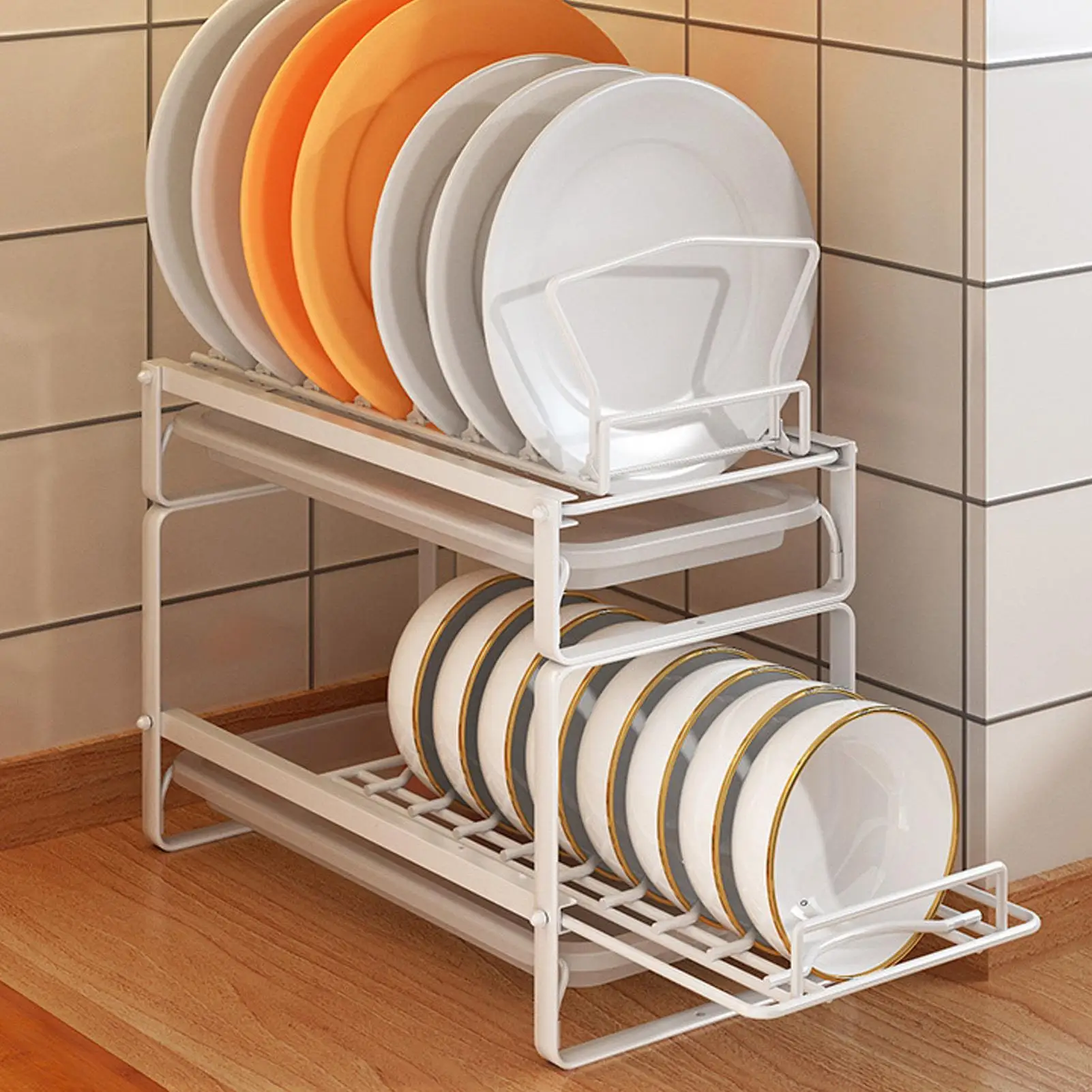 Sturdy Removable Dish Drainer Rack - Large Capacity, Compact & Space-Saving Plate Holder for rvs