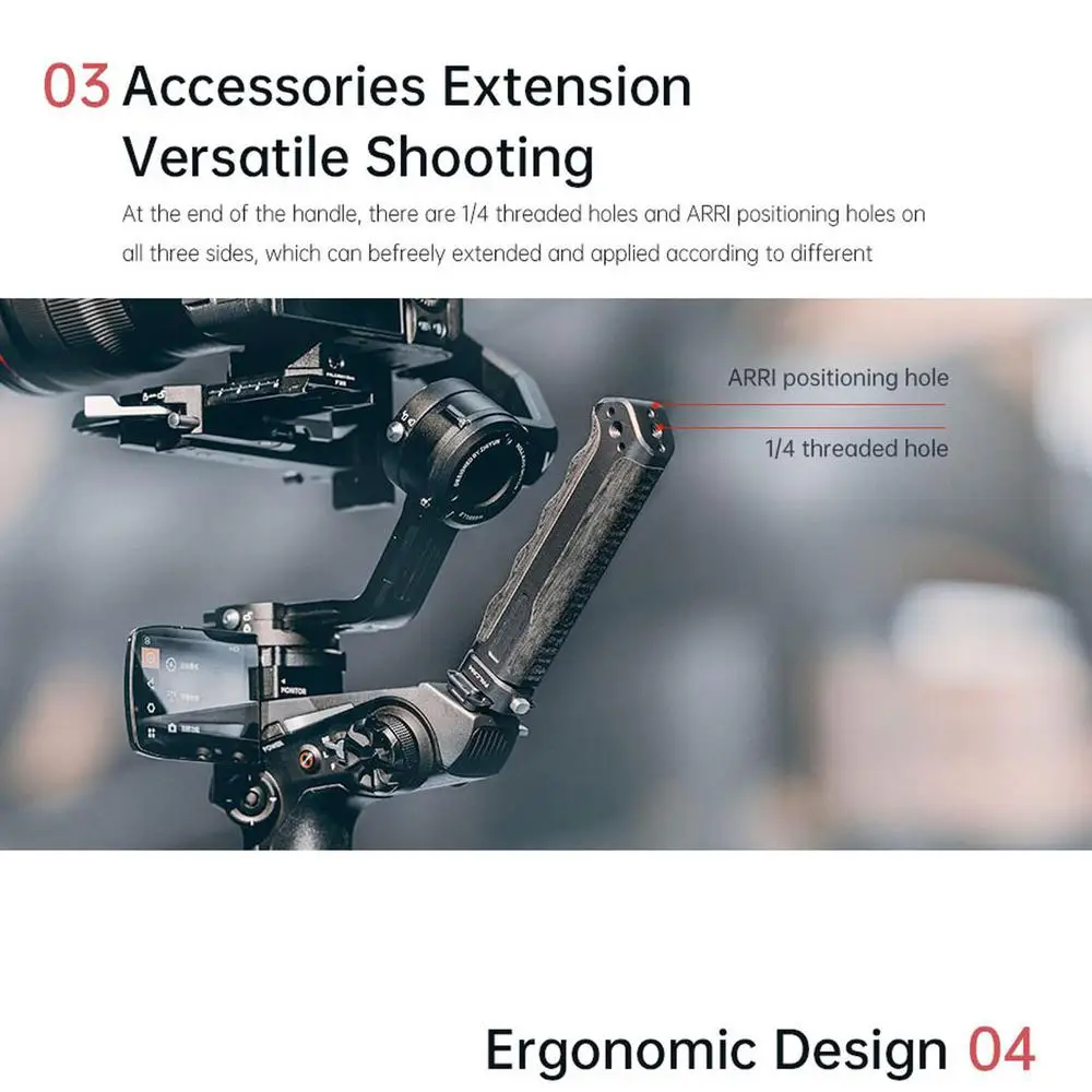FALCAM F22 قبضة يد سريعة الإصدار مقبض كاميرا شامل مع فتحة ملولبة 1/4 فتحة تحديد المواقع ARRl لمثبت Gimbal