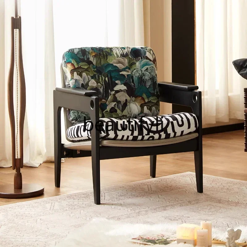 

French retro single sofa chair bedroom balcony leisure living room home single sofa chair