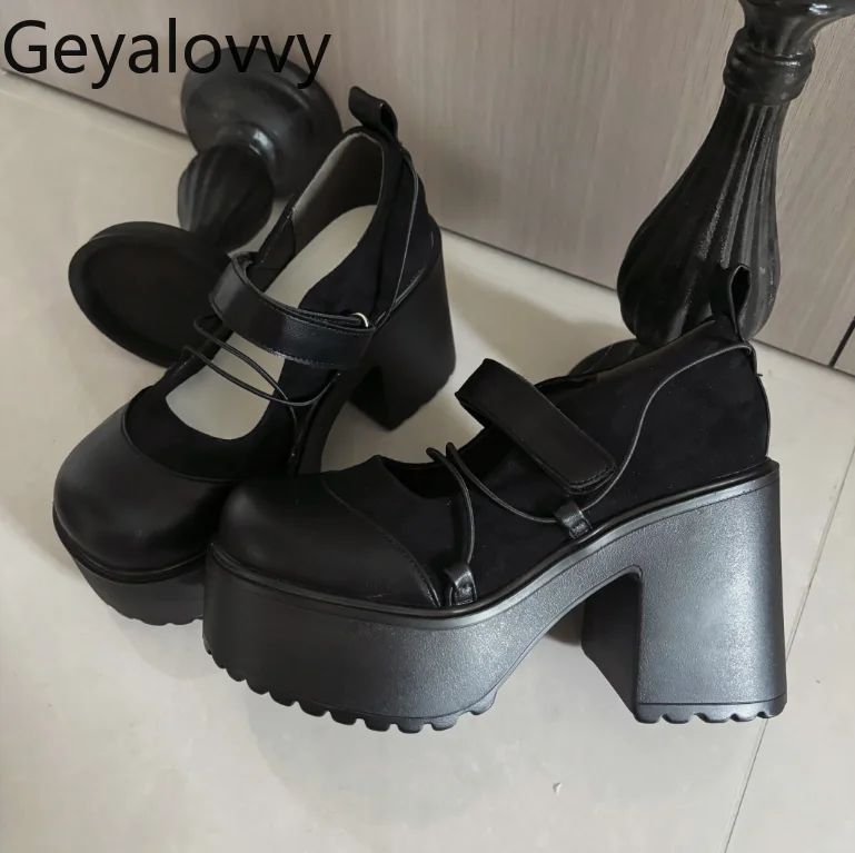 

Thick-Soled Platform Shoes for Women 2025 New Japanese Style Height-Increasing Uniform Spring Autumn Leather High Heel Pumps