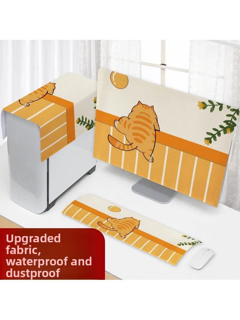 

Милый пылезащитный чехол для компьютера, водонепроницаемый, для домашнего использования, для настольного ПК, клавиатуры, монитора, пылезащитный экран, симпатичный чехол-полотенце для ПК