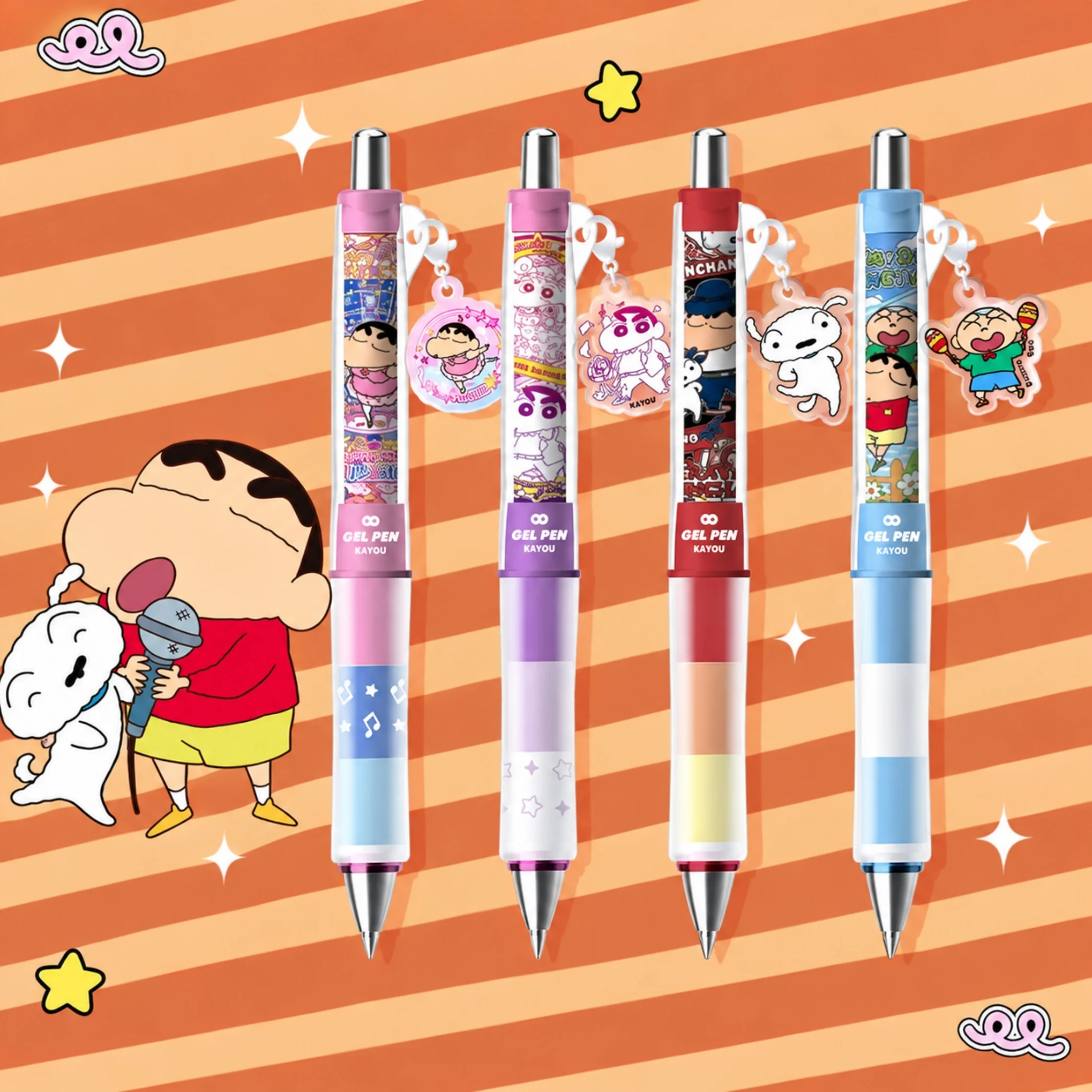 Crayon Shin-Chan Gel Pen, Mischievous Version with Black Ink, Retractable Pen, Smooth Writing, High Aesthetic Value, Blind Box P