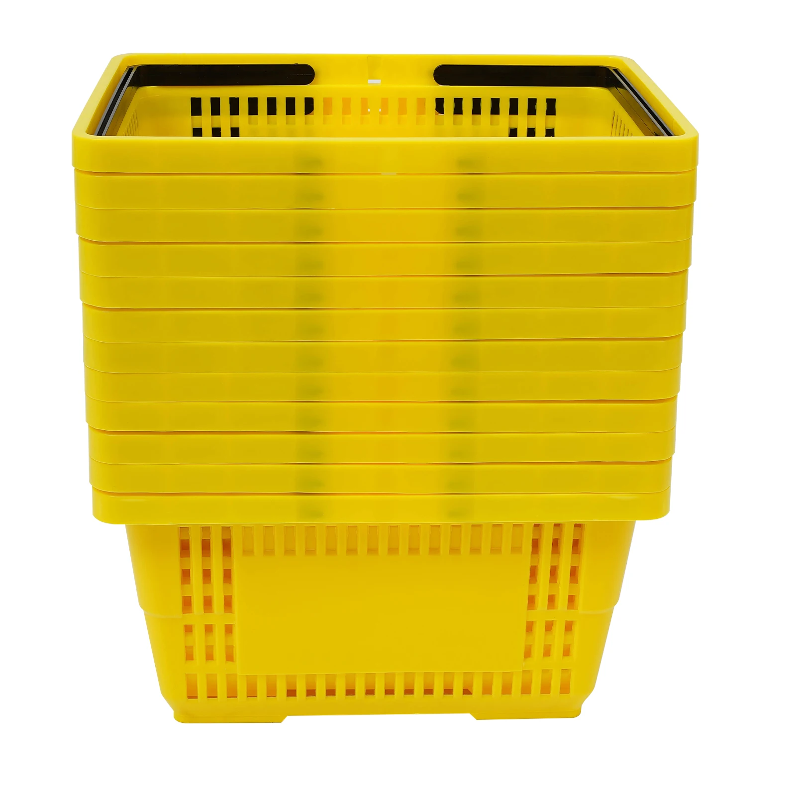 12 Pcs Shopping Baskets, 28 L Plastic Shopping Baskets with Handles, Store Baskets Retail Baskets with Handles for Carrying