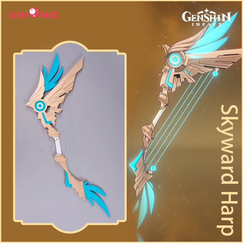 

In Stock UWOWO Venti Cosplay Weapon Skyward Harp PVC Game Genshin Impact Cosplay Props Bows Prop