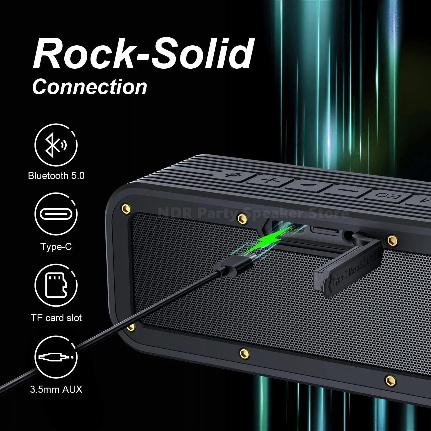 سماعات بلوتوث لاسلكية محمولة مع IPX7 مقاومة للماء 40 وات ماكس مخرج 20 ساعة وقت اللعب الأكثر مبيعًا مضخم صوت ثقيل خارجي