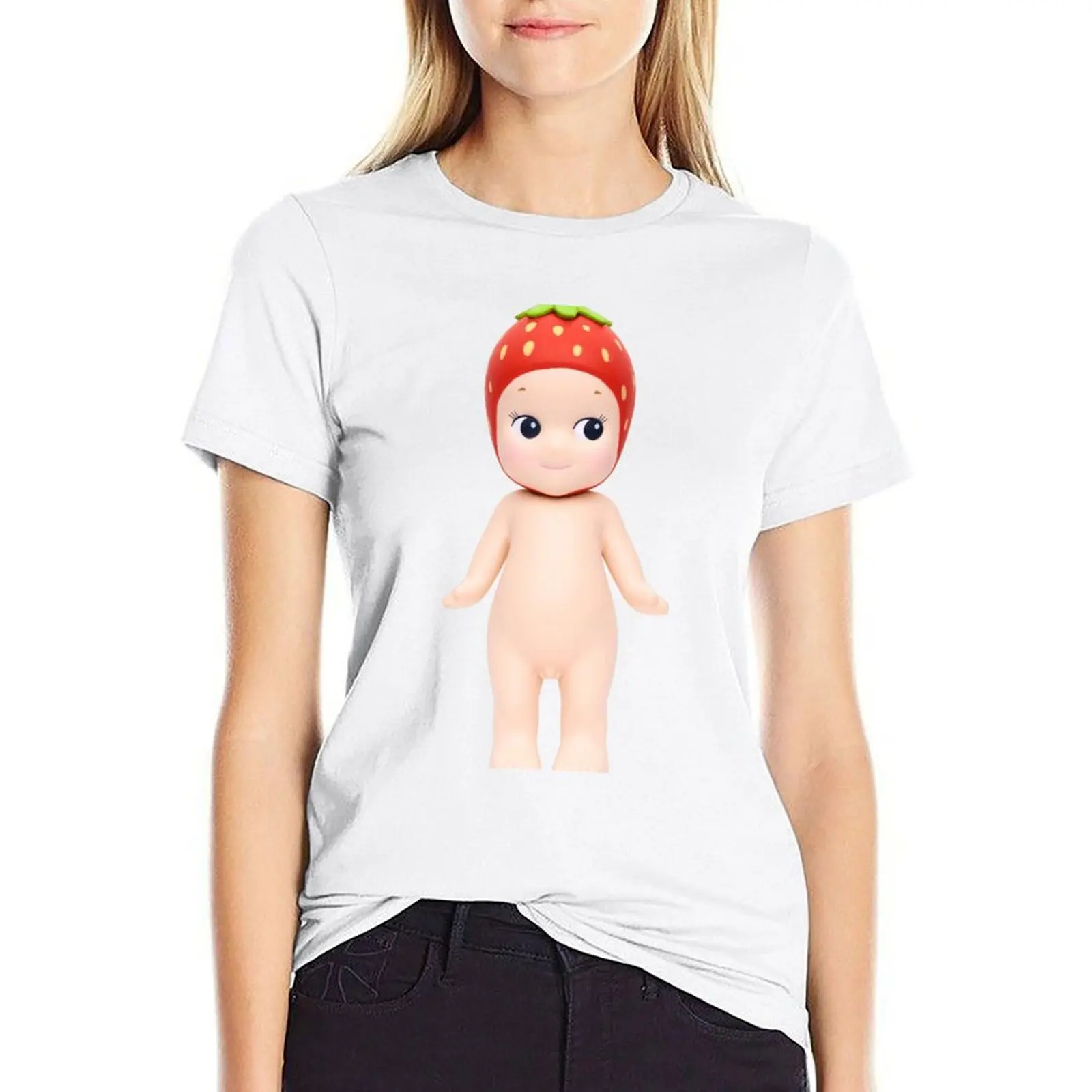 

Red Strawberry Sonny Angel T-shirt anime clothes summer top T-shirts for Women
