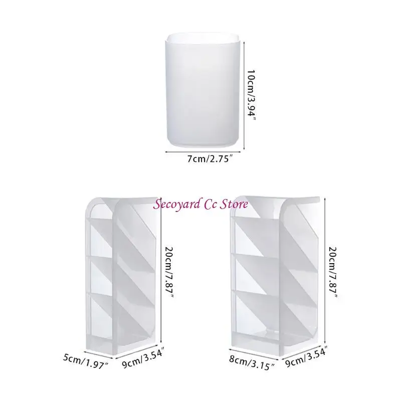 N3UC سطح المكتب 4-شبكة واضحة ماتي حامل القلم فرش ماكياج حامل منظم للمنزل