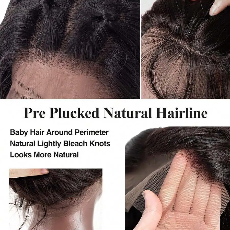 Brazilian Kinky Straight Wig 13x4 13x6 Lace Frontal Wig Natural Black Pre Plucked Baby Hair Transparent Lace Human Hair Wigs 16 To 42 Inch For Black Women - view 8