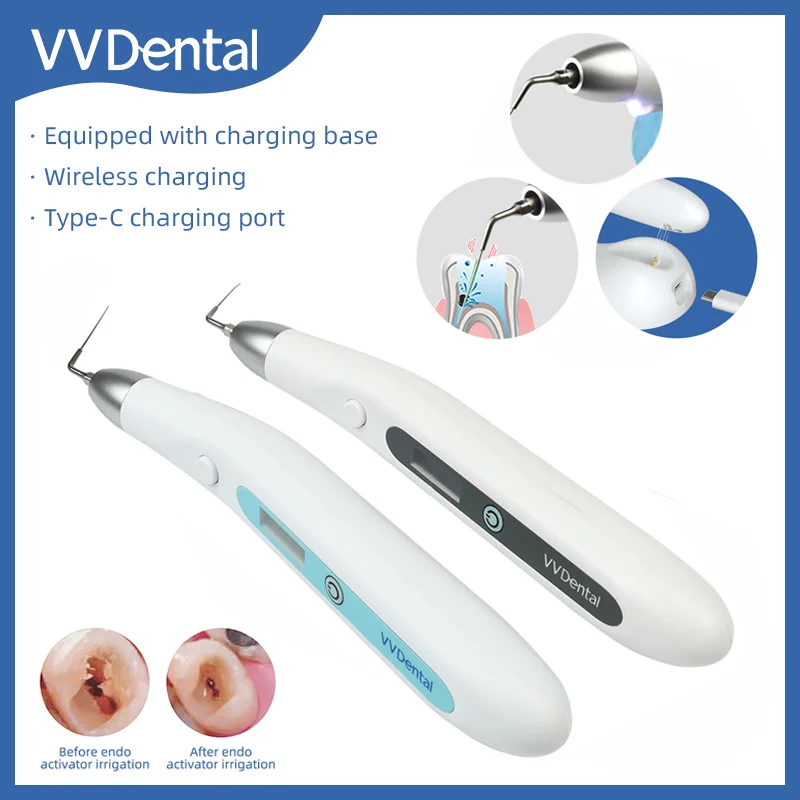 

VVDental Endo Activator With LED Light Sonic Irrigator Tips For Root Canal Cleaning And Calcified Stain Removal Endodontic Tools