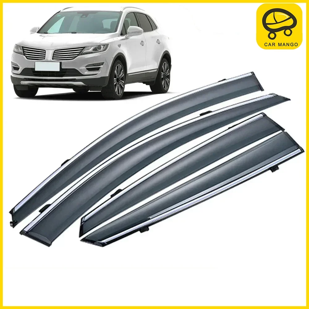

Chrome Strips Rain Guards for Lincoln MKC MKX MKZ Continental 2013-2020 Window Visor Wind Deflectors Door Visor Vent Shades