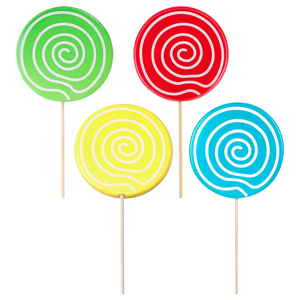 

4 Pcs Giant Candy Simulation Lollipop Wedding Photo Props Christmas Decorative Fake Ornament Child