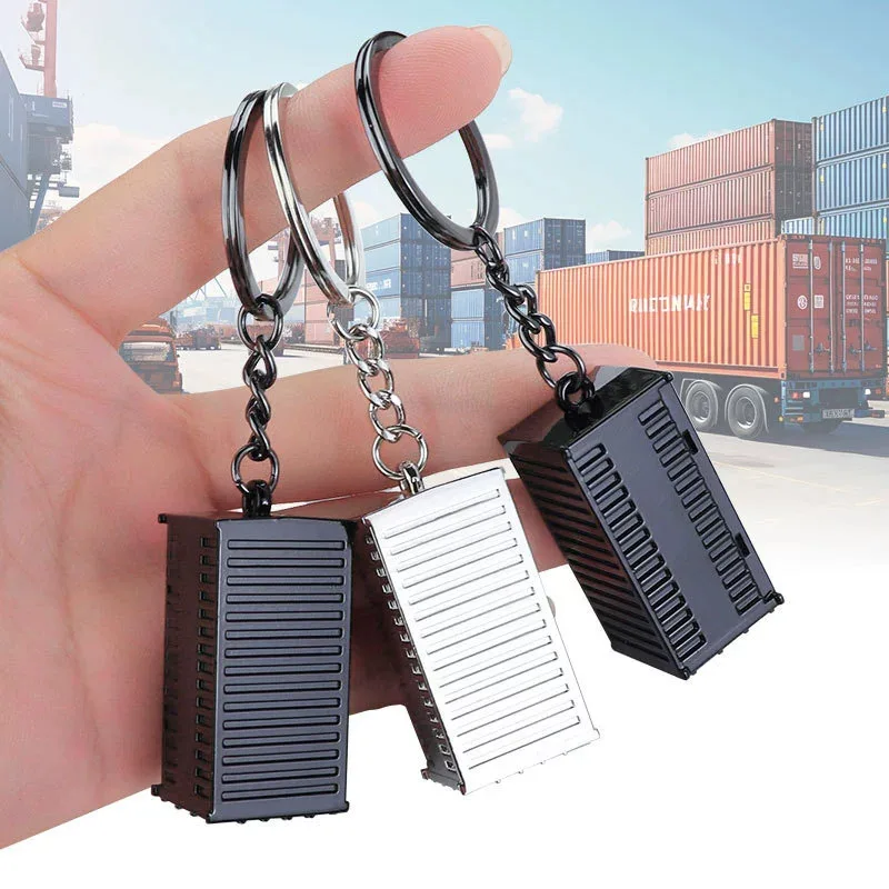Metal Container Keychain Hanger - Creative Mini Container Pendant - Freight Company Advertisement - Exquisite Gift