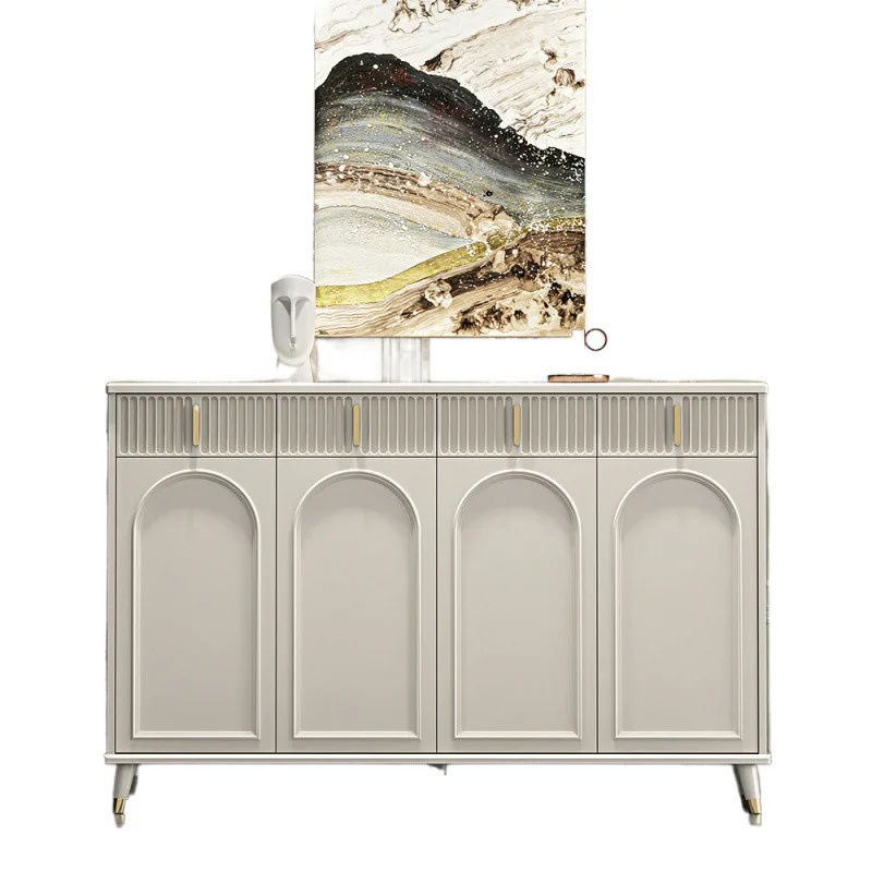 

French Cream Style Shoe Cabinet, Household, Door, Large Capacity Door Storage