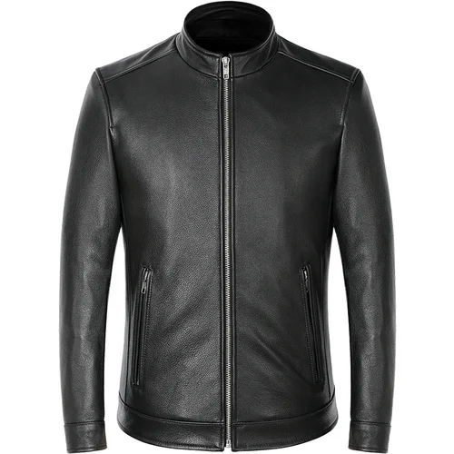 

Men's Genuine 2023 Leather Jacket Men Clothing Cowhide Short Spring Autumn Plus Size 100% Cow Leather Coats and Jackets